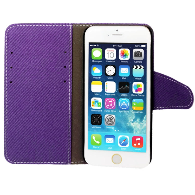 Denim Texture Horizontal Flip Leather Case with Card Slots & Holder for iPhone 6 & 6S