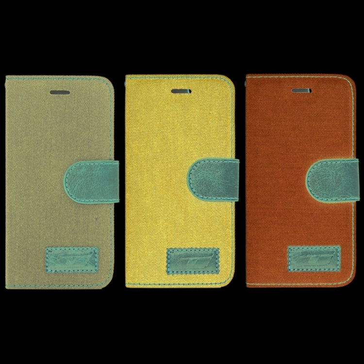 Denim Texture Horizontal Flip Leather Case with Card Slots & Holder for iPhone 6 & 6S(Blue)