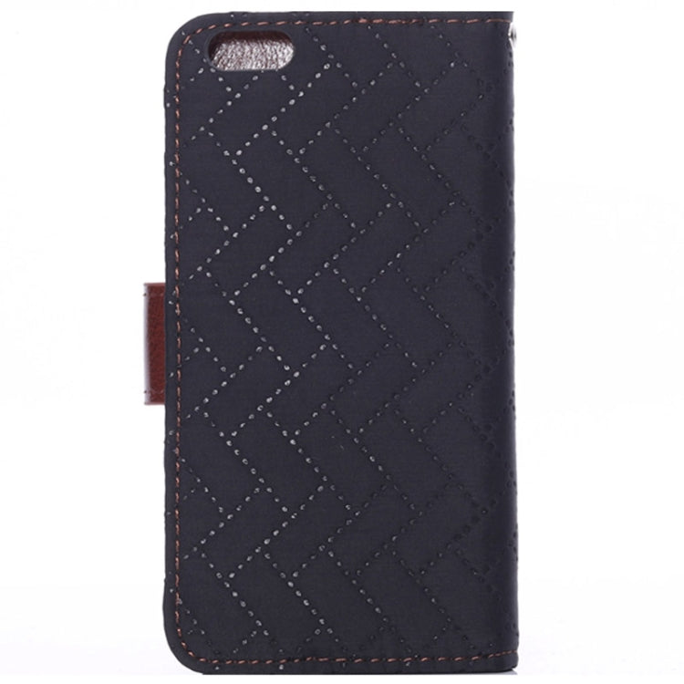 Woven Texture Horizontal Flip Magnetic Buckle Leather Case with Card Slots & Holder for iPhone 6 & 6S (Dark Grey)