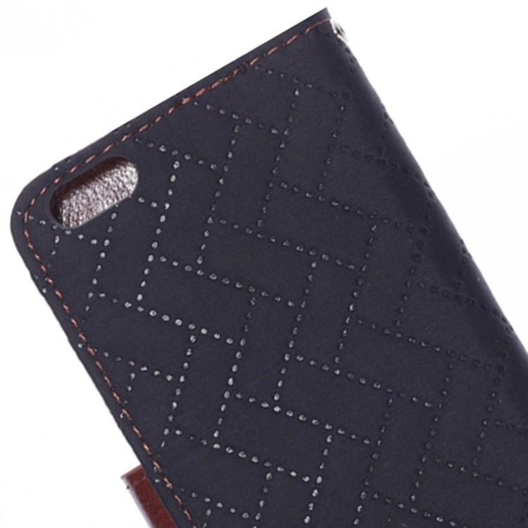 Woven Texture Horizontal Flip Magnetic Buckle Leather Case with Card Slots & Holder for iPhone 6 & 6S (Dark Grey)
