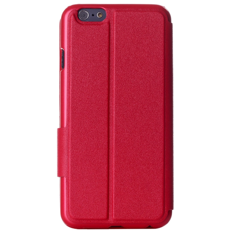 Frosted Texture Horizontal Flip Leather Case with Call Display ID and Holder for iPhone 6 & 6S(Red)