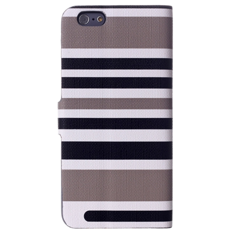 Variegated Stripe Texture Horizontal Flip Leather Case with Holder for iPhone 6 & 6S(Grey)