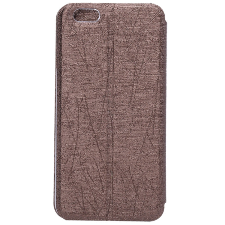 Strokes Texture Horizontal Flip Leather Case with Call Display ID for iPhone 6 & 6S(Brown)