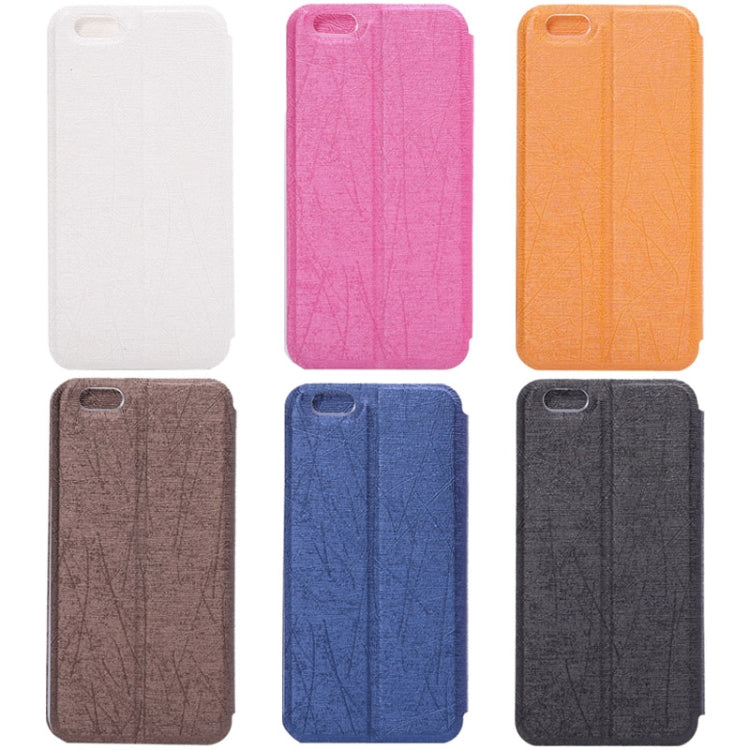 Strokes Texture Horizontal Flip Leather Case with Call Display ID for iPhone 6 & 6S(Brown)