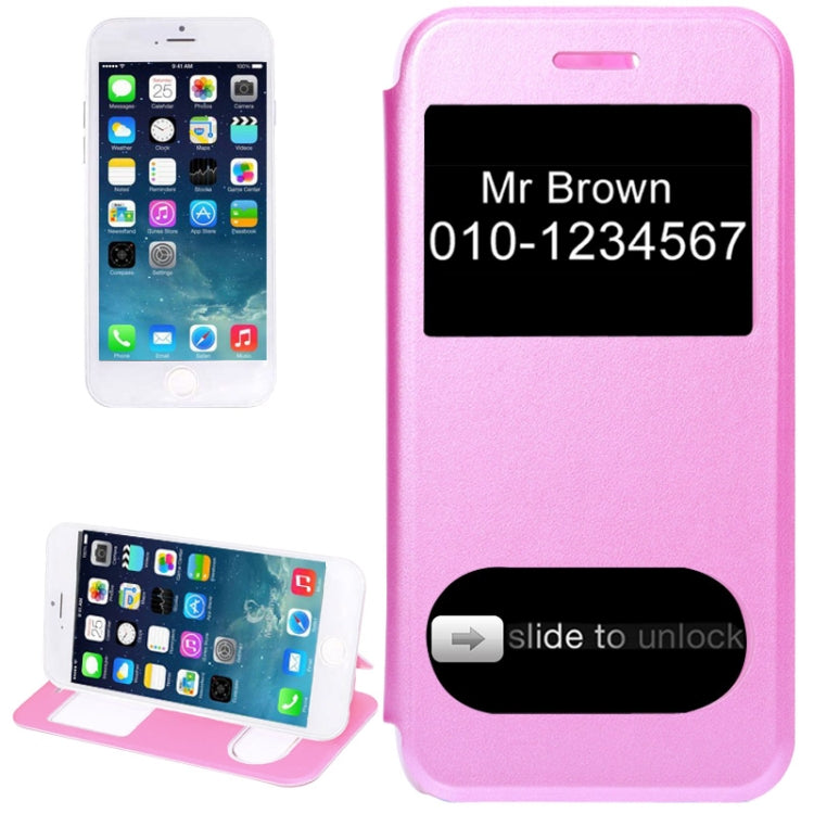 Frosted Texture Horizontal Flip Leather Case with Call Display ID for iPhone 6 & 6S