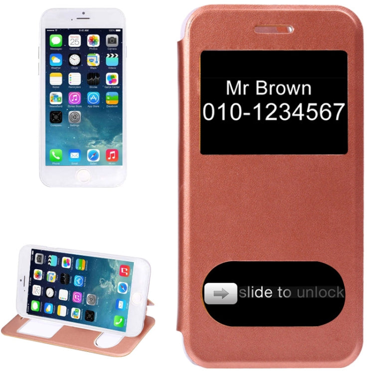 Frosted Texture Horizontal Flip Leather Case with Call Display ID for iPhone 6 & 6S