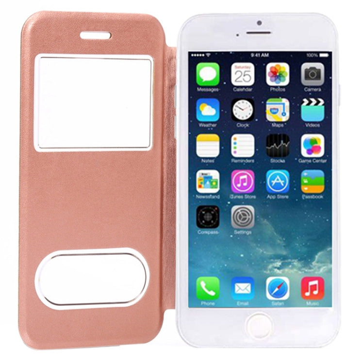 Frosted Texture Horizontal Flip Leather Case with Call Display ID for iPhone 6 & 6S