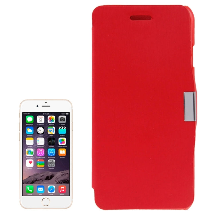 Brush Texture Horizontal Flip Magnetic Button Leather Case for iPhone 6 & 6S