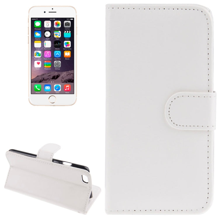 Sheepskin Texture Horizontal Flip Magnetic Button Leather Case with Card Slot & Holder for iPhone 6 & 6S(White)
