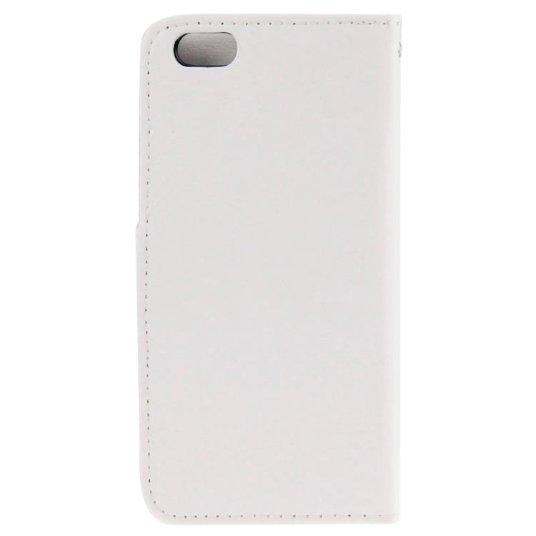 Sheepskin Texture Horizontal Flip Magnetic Button Leather Case with Card Slot & Holder for iPhone 6 & 6S(White)