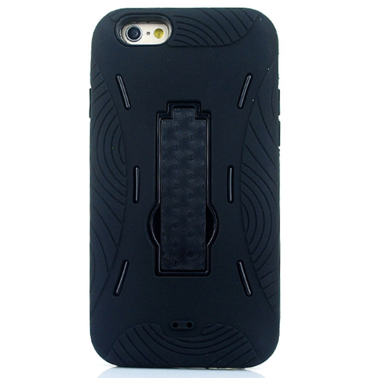 Detachable Shockproof Silicone + Plastic Hard Case with Holder for iPhone 6 & 6S