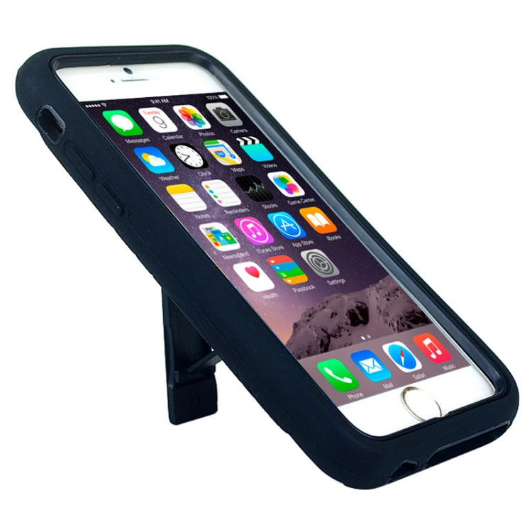 Detachable Shockproof Silicone + Plastic Hard Case with Holder for iPhone 6 & 6S