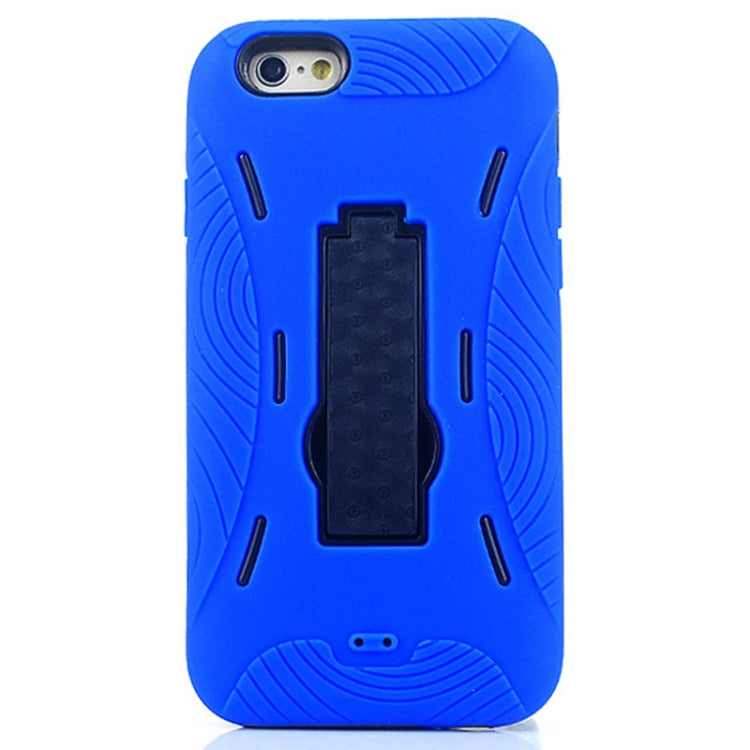 Detachable Shockproof Silicone + Plastic Hard Case with Holder for iPhone 6 & 6S