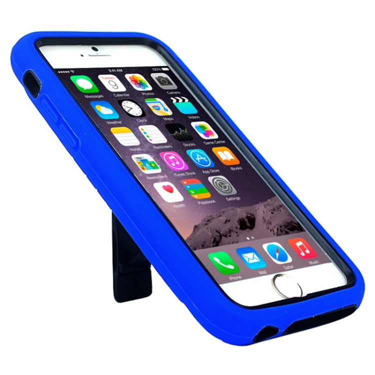Detachable Shockproof Silicone + Plastic Hard Case with Holder for iPhone 6 & 6S