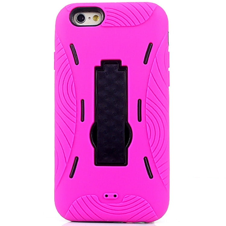 Detachable Shockproof Silicone + Plastic Hard Case with Holder for iPhone 6 & 6S