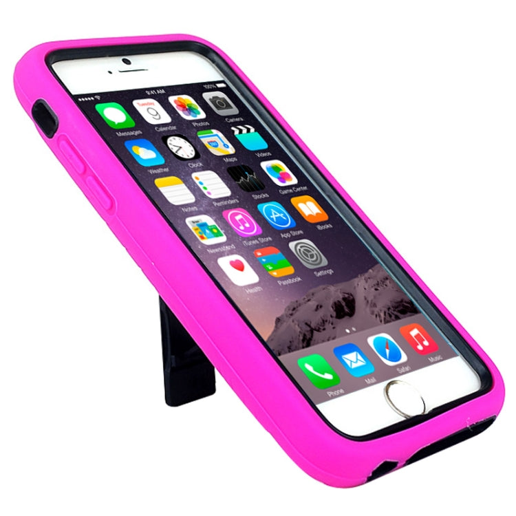 Detachable Shockproof Silicone + Plastic Hard Case with Holder for iPhone 6 & 6S