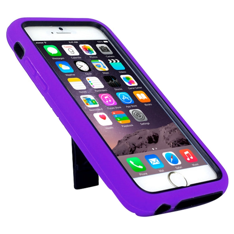 Detachable Shockproof Silicone + Plastic Hard Case with Holder for iPhone 6 & 6S