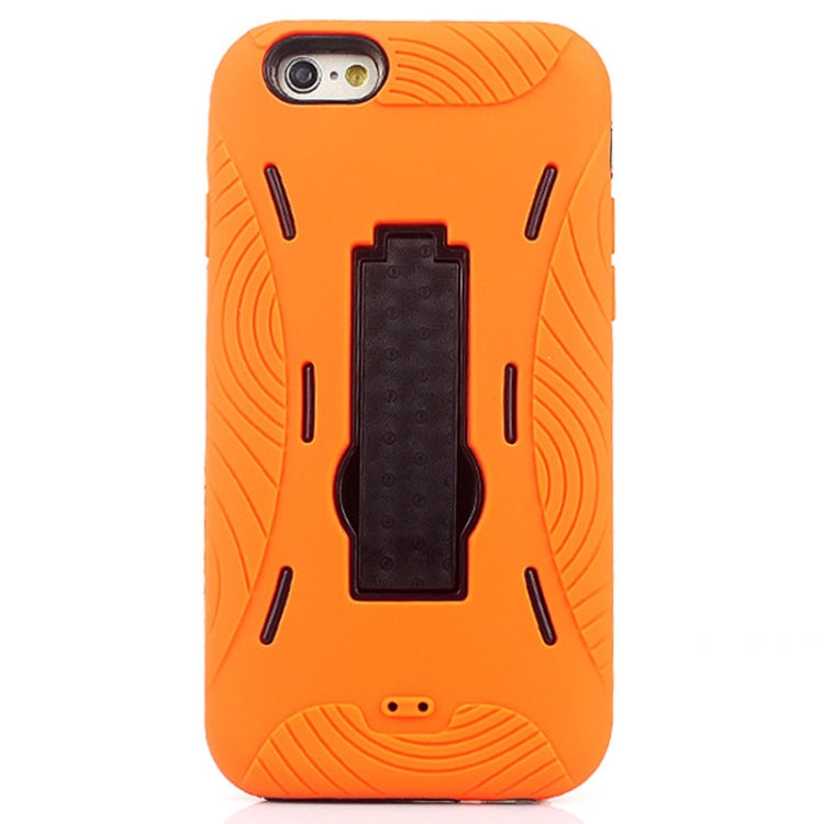 Detachable Shockproof Silicone + Plastic Hard Case with Holder for iPhone 6 & 6S