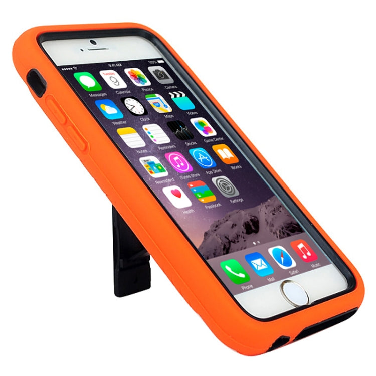 Detachable Shockproof Silicone + Plastic Hard Case with Holder for iPhone 6 & 6S