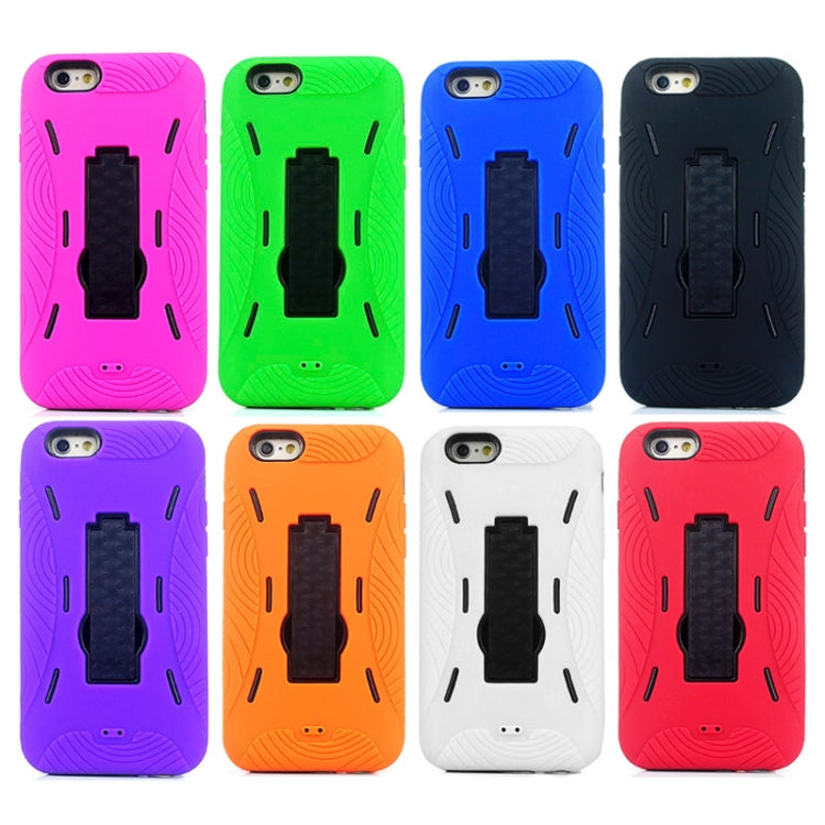 Detachable Shockproof Silicone + Plastic Hard Case with Holder for iPhone 6 & 6S