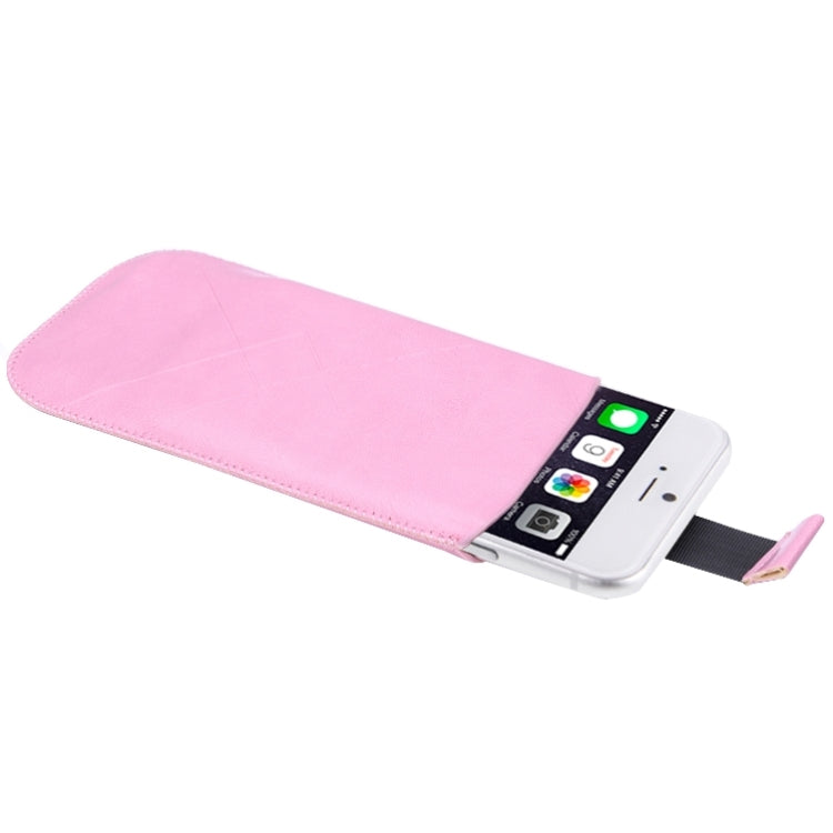 Shiny Coating Sheepskin Vertical Style Soft Leather Case Pocket Pouch Sleeve Bag for iPhone 6(Pink)