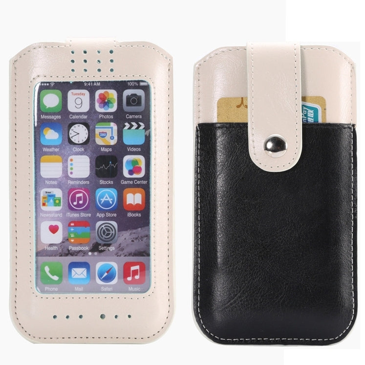 Universal Crazy Horse Texture Leather Case with Fullscreen Touch & Card Slots for iPhone 6 / Galaxy i8552 / Huawei Ascend P6 /  HTC One