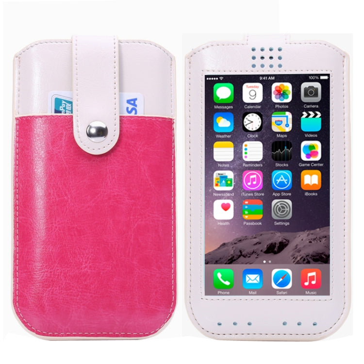 Universal Crazy Horse Texture Leather Case with Fullscreen Touch & Card Slots for iPhone 6 / Galaxy i8552 / Huawei Ascend P6 /  HTC One