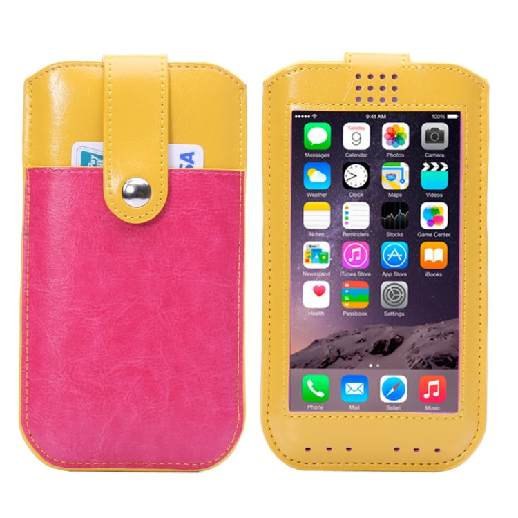 Universal Crazy Horse Texture Leather Case with Fullscreen Touch & Card Slots for iPhone 6 / Galaxy i8552 / Huawei Ascend P6 /  HTC One