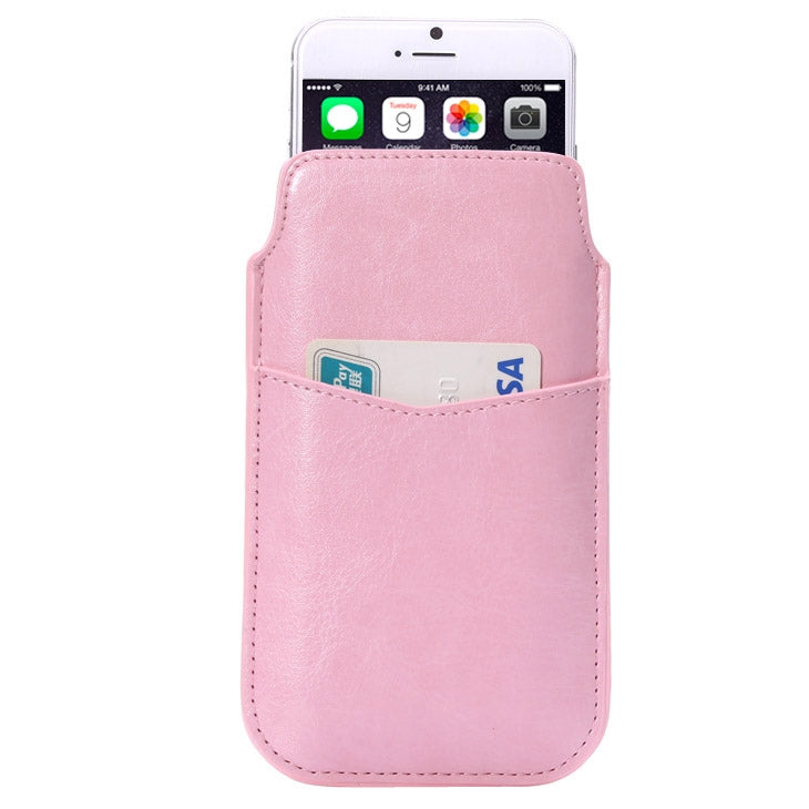 Crazy Horse Texture Leather Case Pocket Pouch Sleeve Bag with Pull Up Tab & Card Slot for iPhone 6, Galaxy S4 / i9500