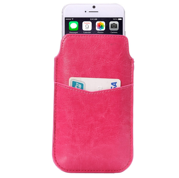 Crazy Horse Texture Leather Case Pocket Pouch Sleeve Bag with Pull Up Tab & Card Slot for iPhone 6, Galaxy S4 / i9500