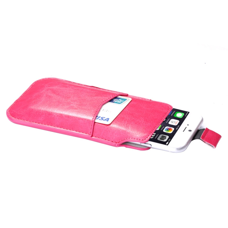 Crazy Horse Texture Leather Case Pocket Pouch Sleeve Bag with Pull Up Tab & Card Slot for iPhone 6, Galaxy S4 / i9500