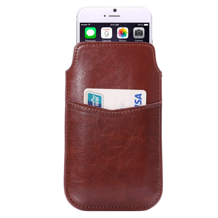 Crazy Horse Texture Leather Case Pocket Pouch Sleeve Bag with Pull Up Tab & Card Slot for iPhone 6, Galaxy S4 / i9500