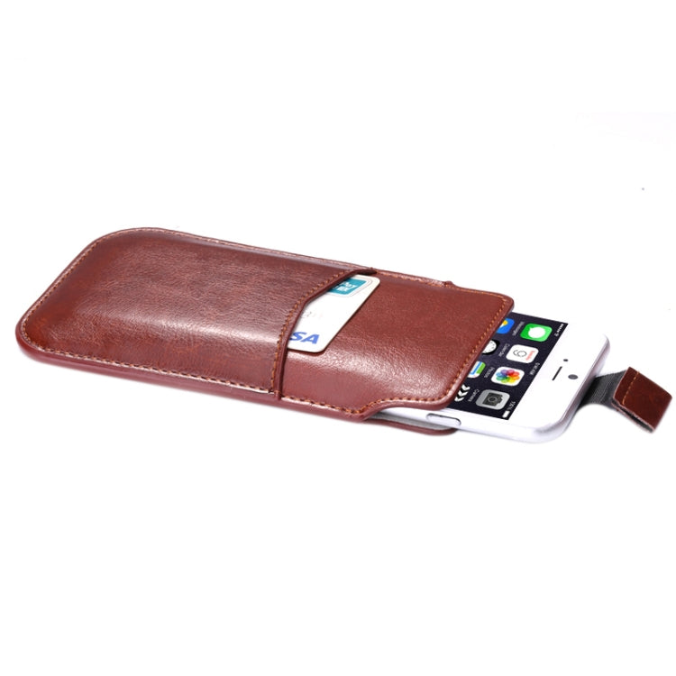 Crazy Horse Texture Leather Case Pocket Pouch Sleeve Bag with Pull Up Tab & Card Slot for iPhone 6, Galaxy S4 / i9500