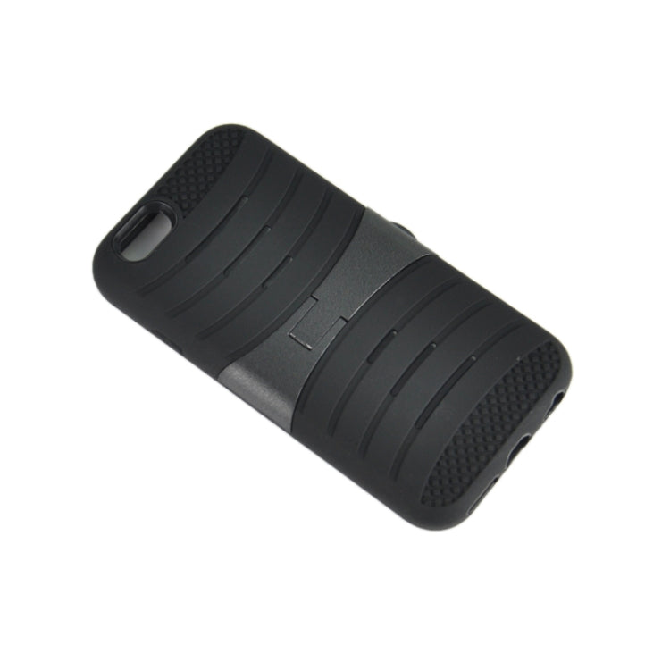 Stripe Pattern Silicone + Plastic Protective Case with Holder for iPhone 6 & 6S