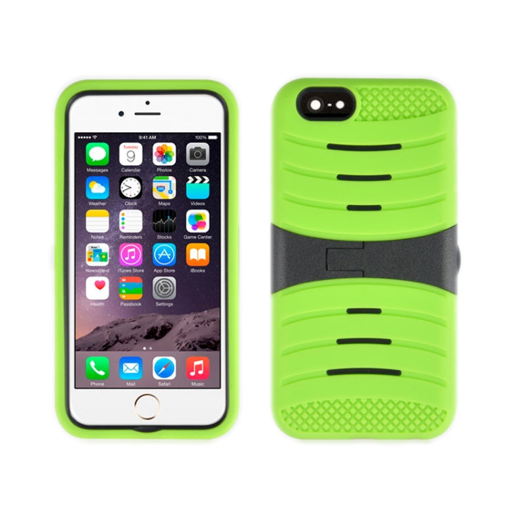 Stripe Pattern Silicone + Plastic Protective Case with Holder for iPhone 6 & 6S