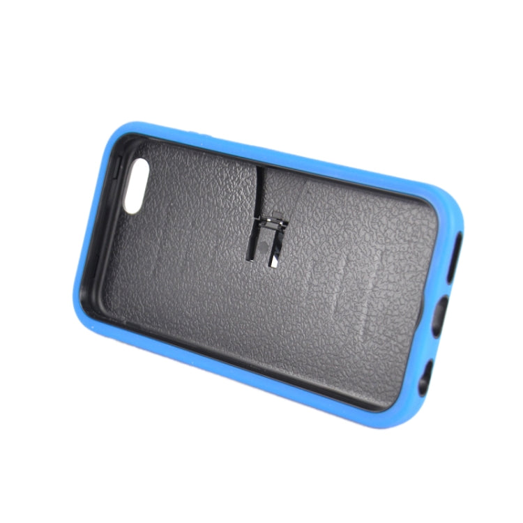 Stripe Pattern Silicone + Plastic Protective Case with Holder for iPhone 6 & 6S