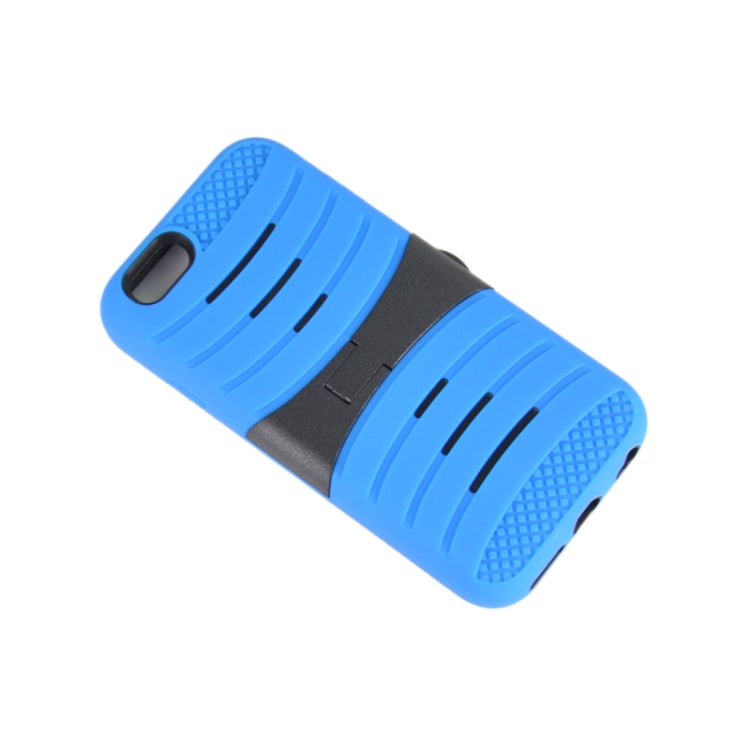 Stripe Pattern Silicone + Plastic Protective Case with Holder for iPhone 6 & 6S
