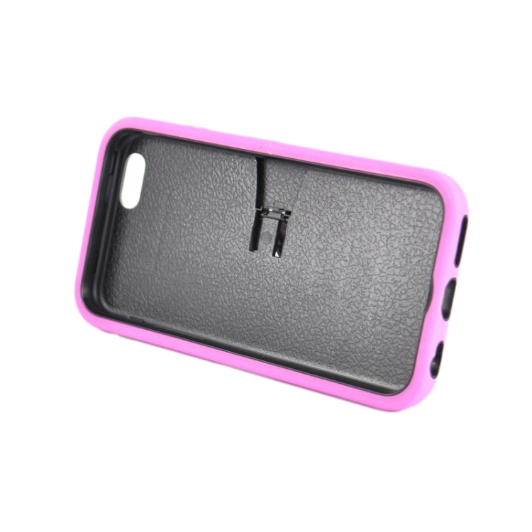 Stripe Pattern Silicone + Plastic Protective Case with Holder for iPhone 6 & 6S