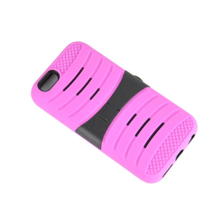 Stripe Pattern Silicone + Plastic Protective Case with Holder for iPhone 6 & 6S