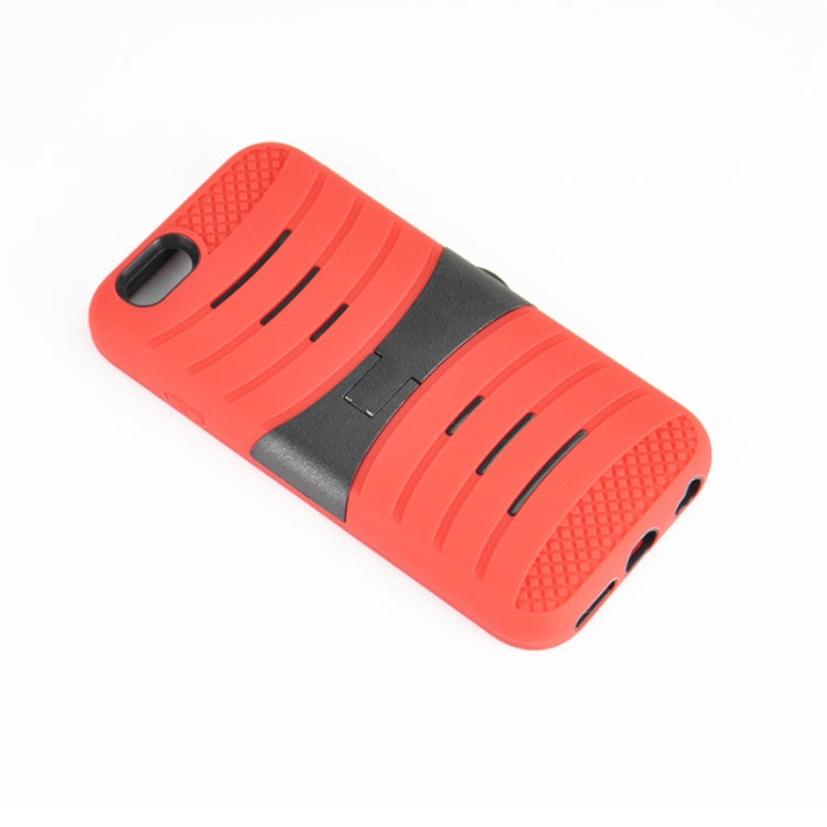 Stripe Pattern Silicone + Plastic Protective Case with Holder for iPhone 6 & 6S