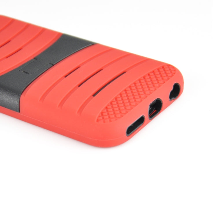 Stripe Pattern Silicone + Plastic Protective Case with Holder for iPhone 6 & 6S