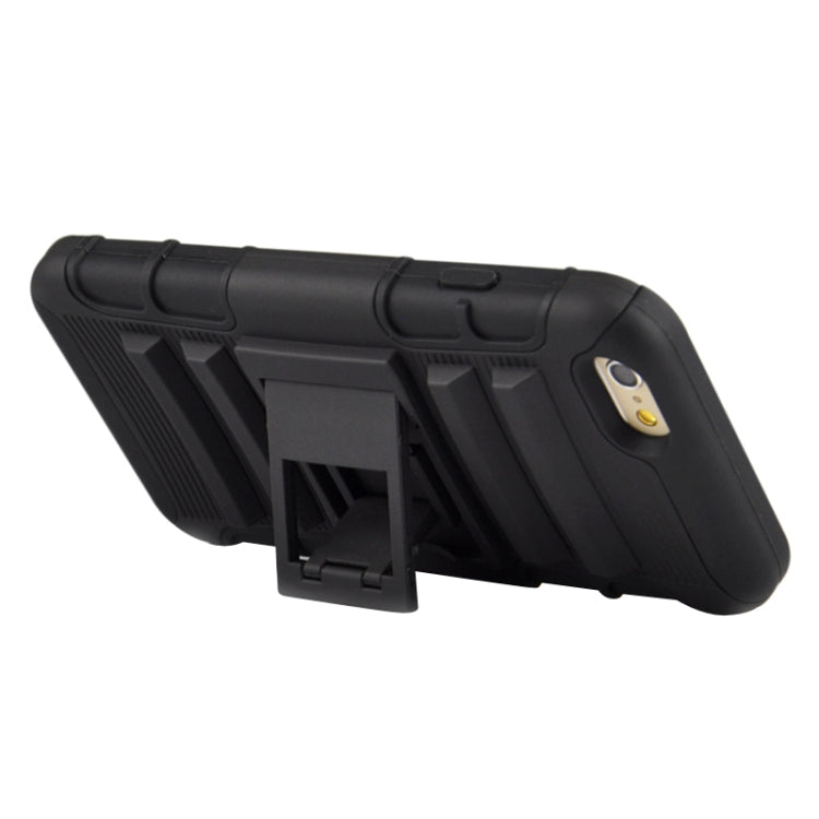 2 in 1 Split Sliding Silicone+Plastic Case with Holder for iPhone 6 & 6S
