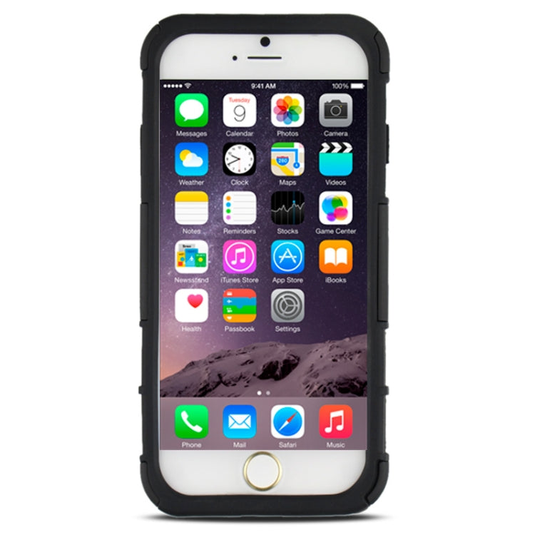 2 in 1 Split Sliding Silicone+Plastic Case with Holder for iPhone 6 & 6S