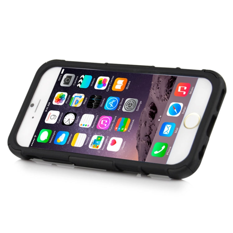 2 in 1 Split Sliding Silicone+Plastic Case with Holder for iPhone 6 & 6S