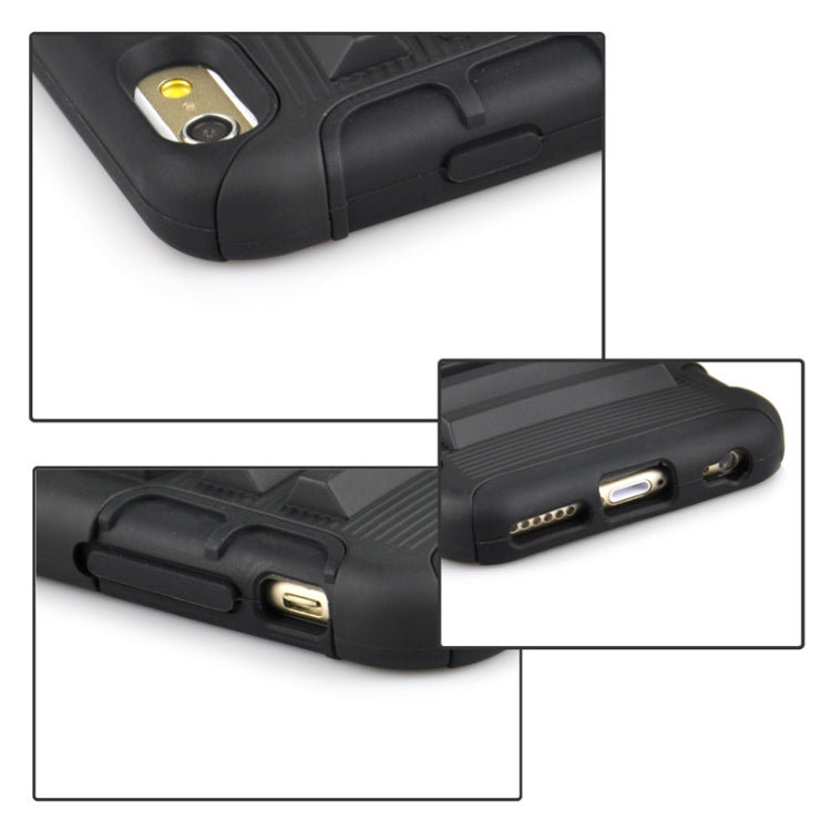 2 in 1 Split Sliding Silicone+Plastic Case with Holder for iPhone 6 & 6S