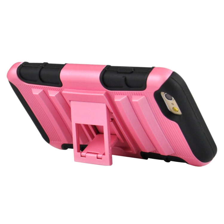 2 in 1 Split Sliding Silicone+Plastic Case with Holder for iPhone 6 & 6S