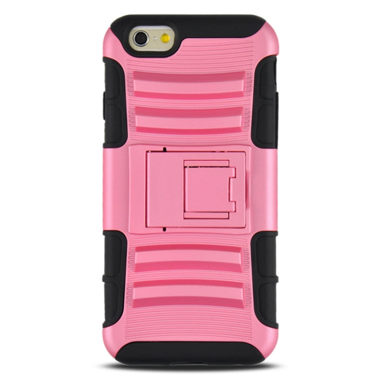 2 in 1 Split Sliding Silicone+Plastic Case with Holder for iPhone 6 & 6S