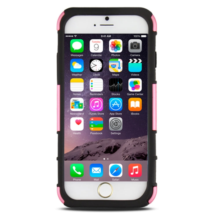2 in 1 Split Sliding Silicone+Plastic Case with Holder for iPhone 6 & 6S