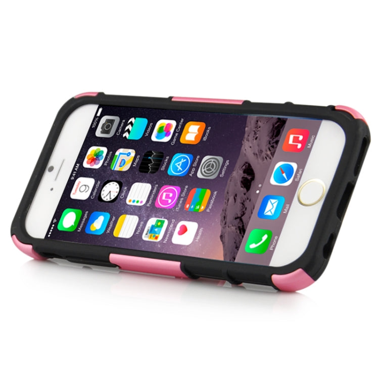 2 in 1 Split Sliding Silicone+Plastic Case with Holder for iPhone 6 & 6S