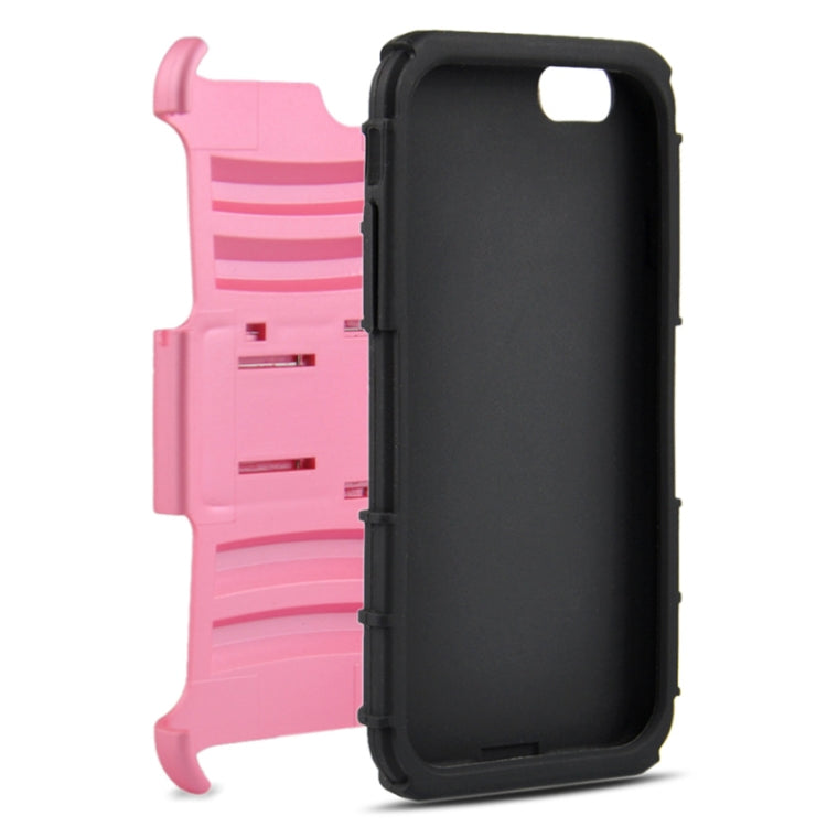 2 in 1 Split Sliding Silicone+Plastic Case with Holder for iPhone 6 & 6S